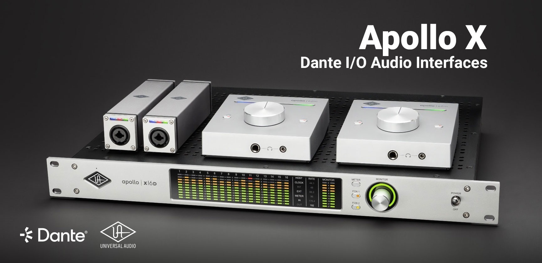 <div>Universal Audio <br><strong>Apollo X </strong><br>Dante Interfaces</div>