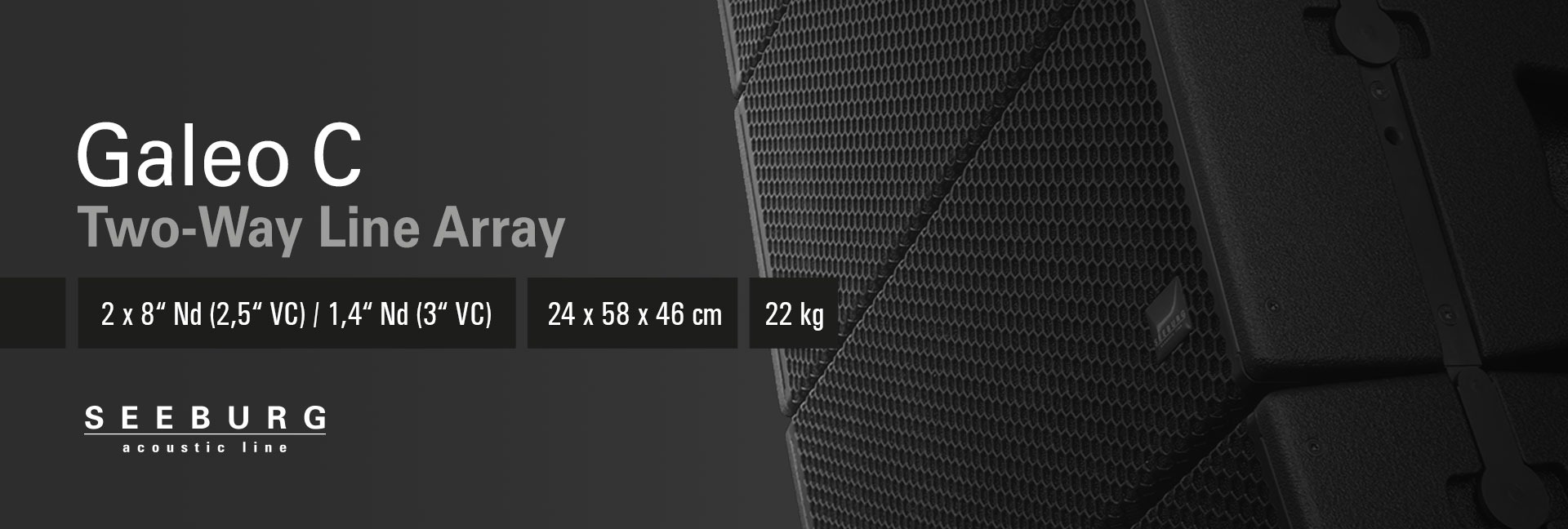 <div>Seeburg Acoustic Line<br><strong>Galeo C</strong><br>Two-Way Line Array</div>